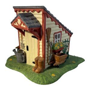 Party Lite Garden Shed Tealight Candle Holder Hand Painted Ceramic 6 x 5"